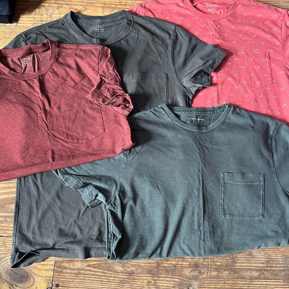 FOUR Men's Assorted J Crew Pocket T-Shirts